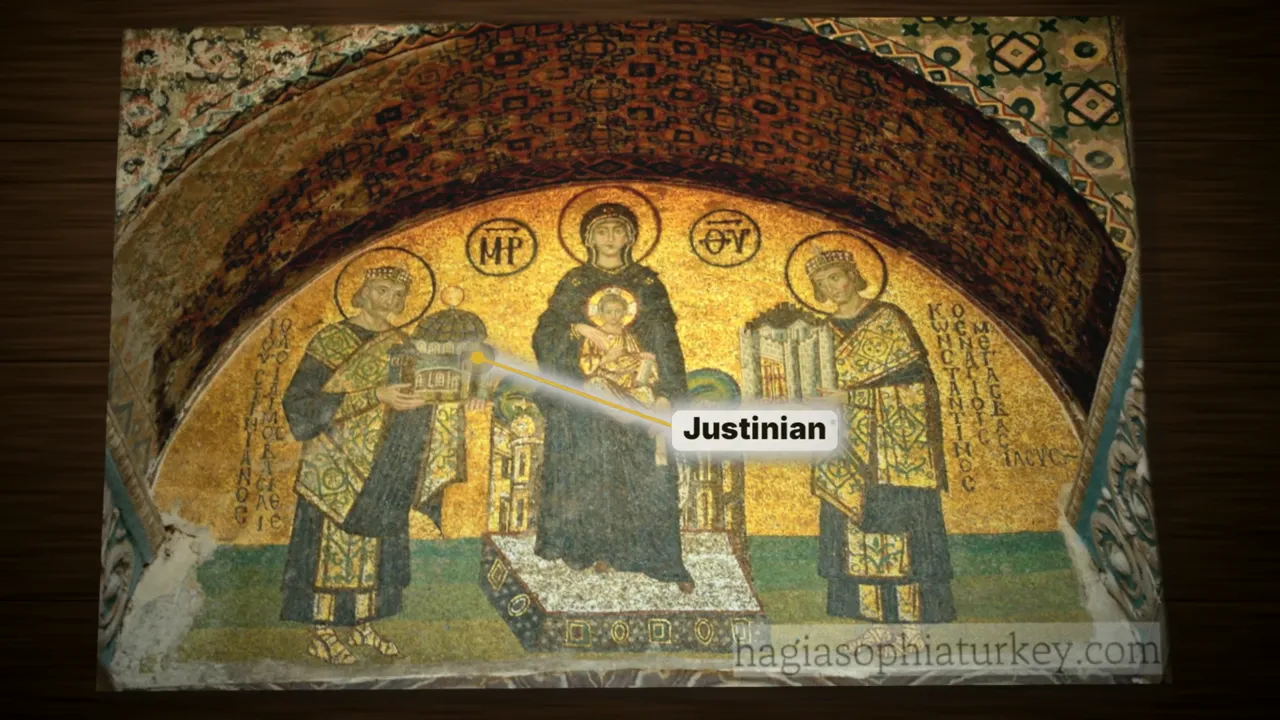 The Justinian mosaic, a frame from the Istanbul film